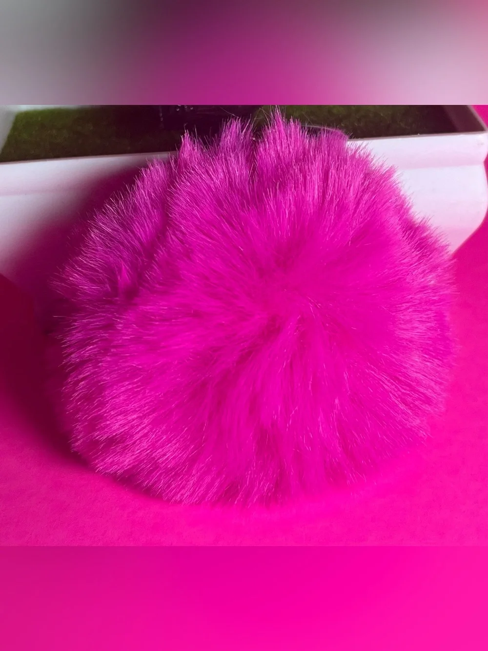 Magenta Puffball Keychain, Keychain, Women& Girls accessories, Pom Pom